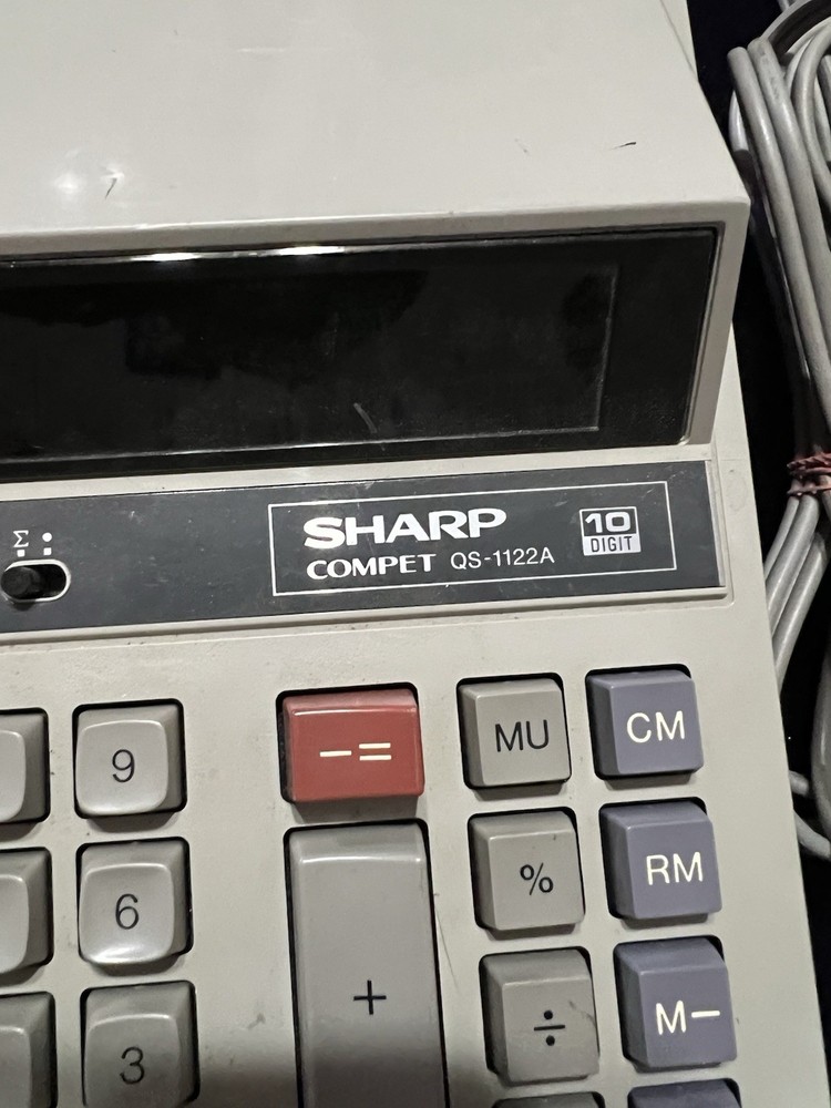 Vintage Sharp Compet QS-1122A Calculator 10 Digit Tested Working