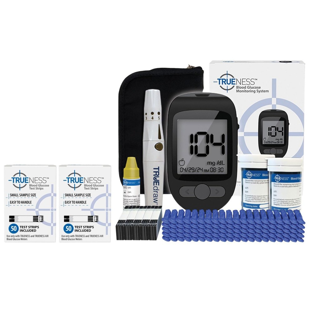 Blood Glucose Meter Bundle - Includes Meter, Meter Case, 100 Test Strips, 100...