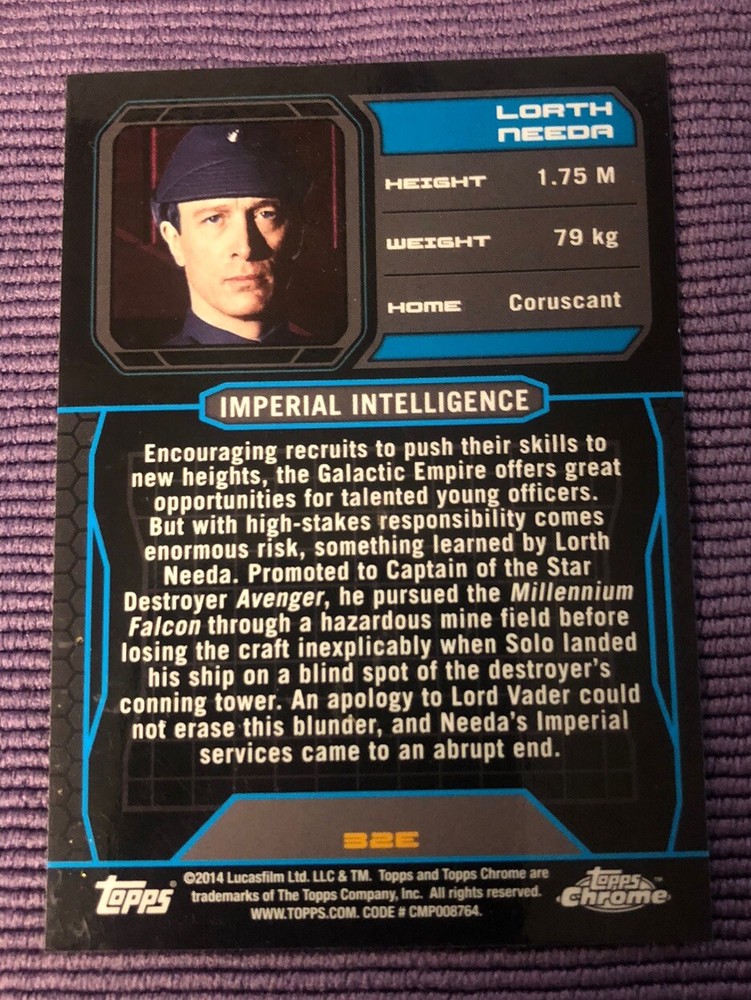 Michael Culver - Autographed / Signed - Topps Chrome Star Wars Caption Needa