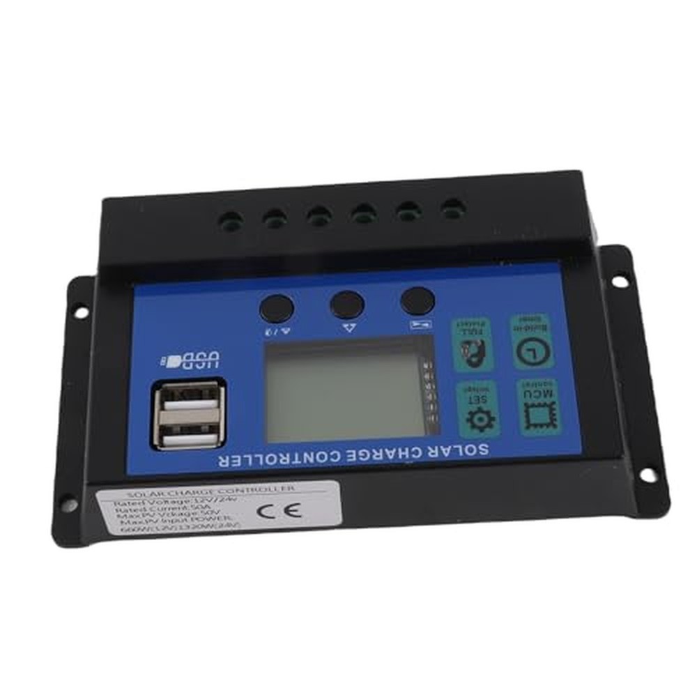 Solar Controller 50A PWM 12V 24V Auto with LCD Display Industrial Controller ...