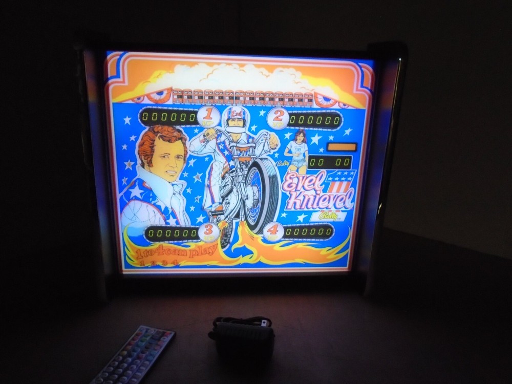 Bally Evel Knievel Pinball Head LED Display light box