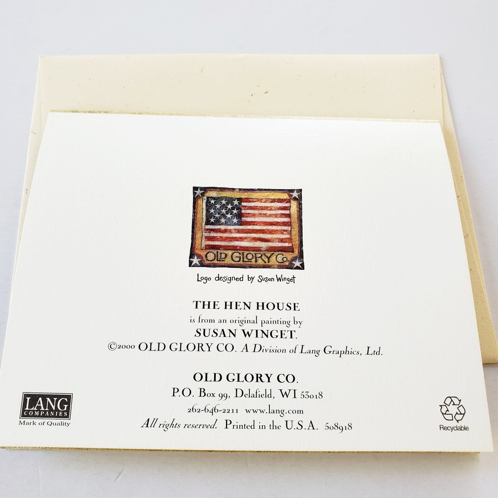 Susan Winget Blank Note Card The Hen House Lang Old Glory Gathering Eggs
