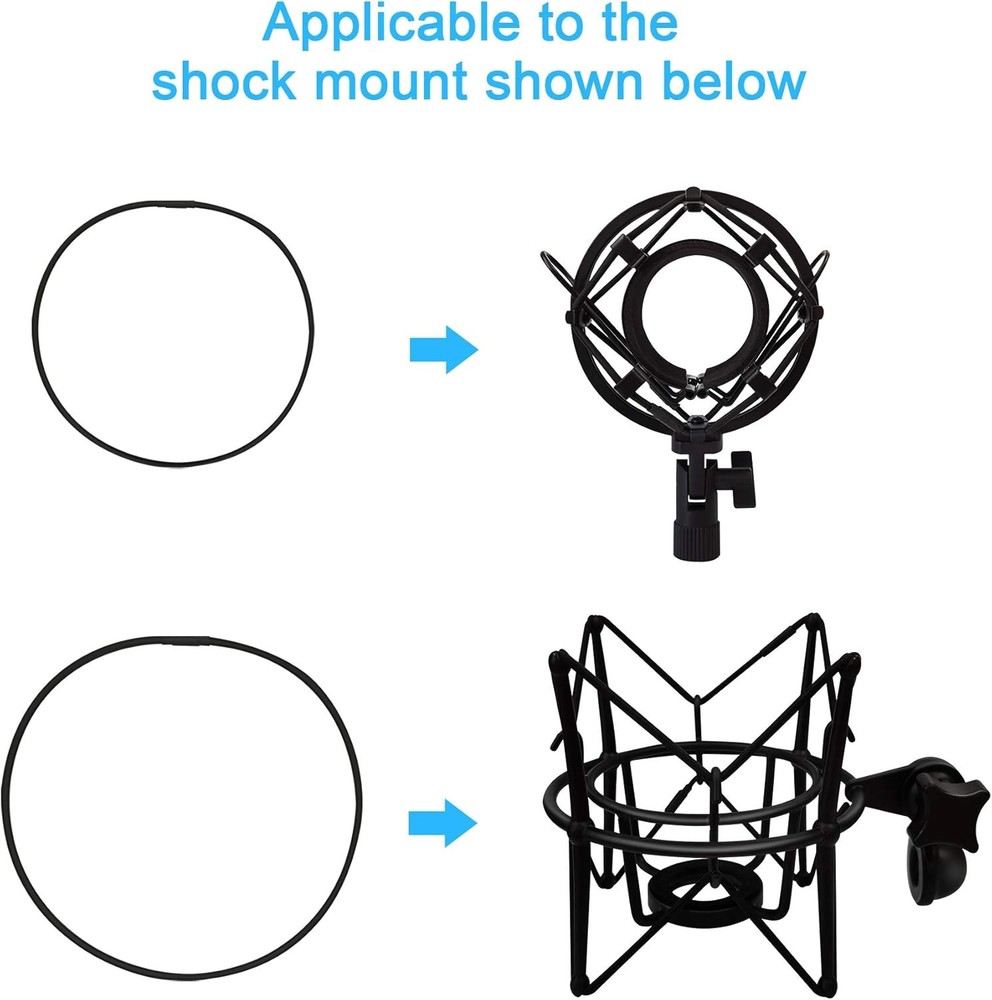 Universal Elastic Bands Replacement for Microphone Shock Mount Mic black
