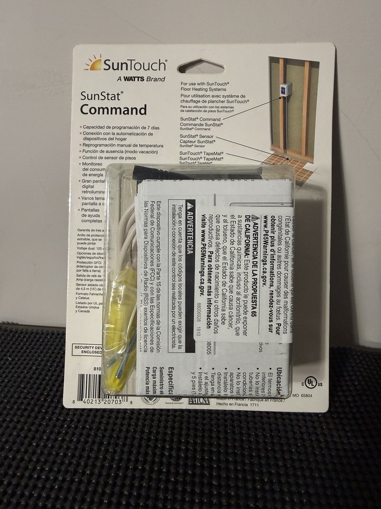 SunTouch SunStat Command Programmable Touch Screen Thermostat 120/240V