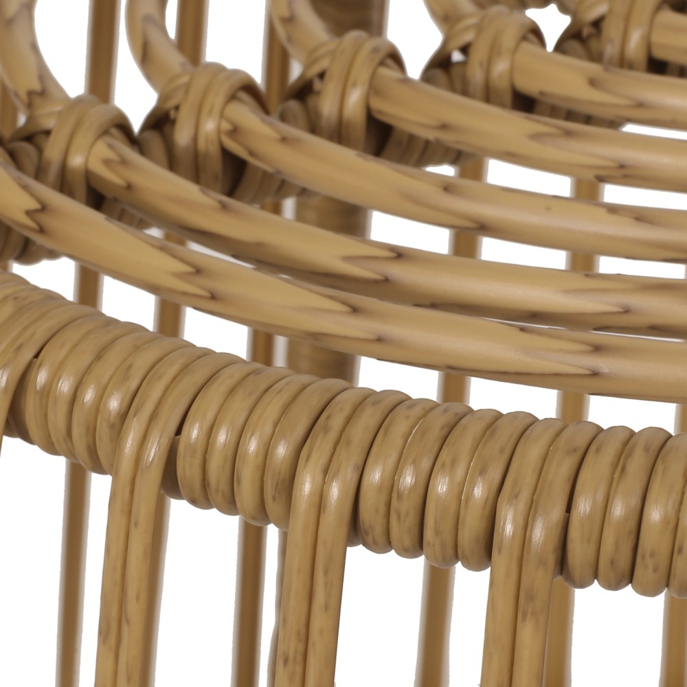 Rattan Wicker Accent Side Table | Patio, Outdoor Boho Cage Table
