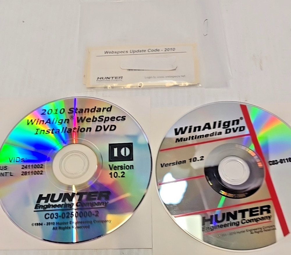 Hunter Engineering Version 10.2  WinAlign Alignment Installation  Software 2010