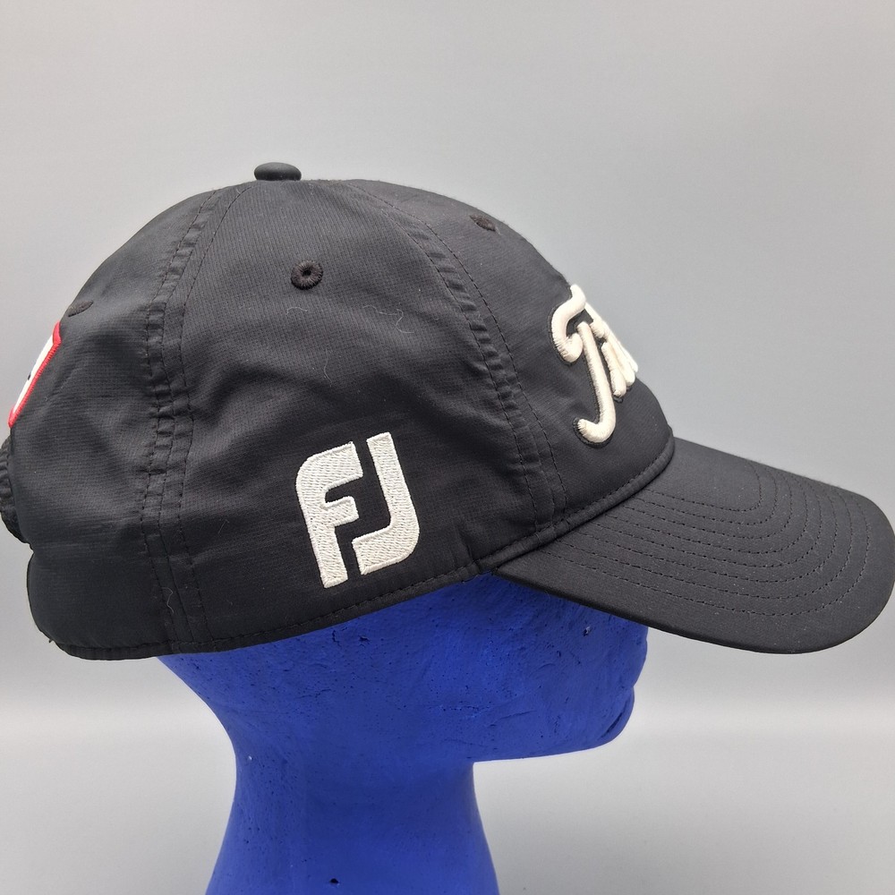 Titleist Pro V1 FJ Black Adjustable Strap Back Golf Hat Cap
