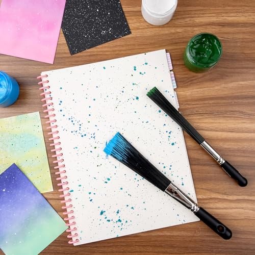 2 Pcs Splatter Brush - Ink - Abstract Flat + Round Splatter Brush