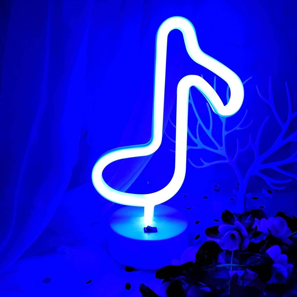 Musical Note Lights LED Light Music Neon Sign Blue