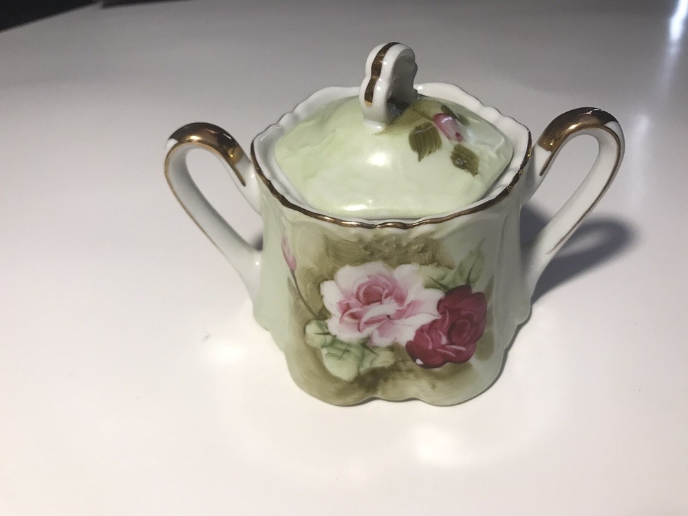 Vintage Norcrest Sugar Bowl TA-52 Rose Pattern