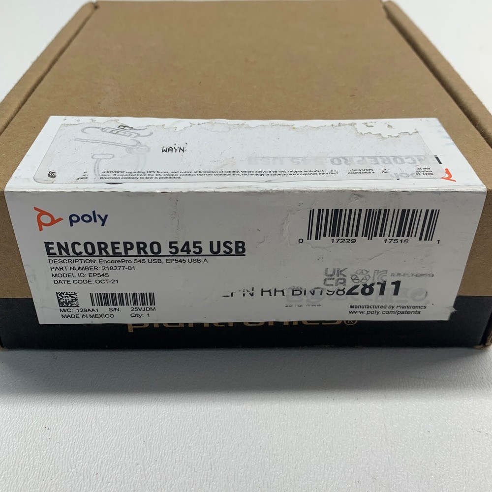 Poly Plantronics + Polycom EncorePro 545 USB-A and USB-C USB Headset