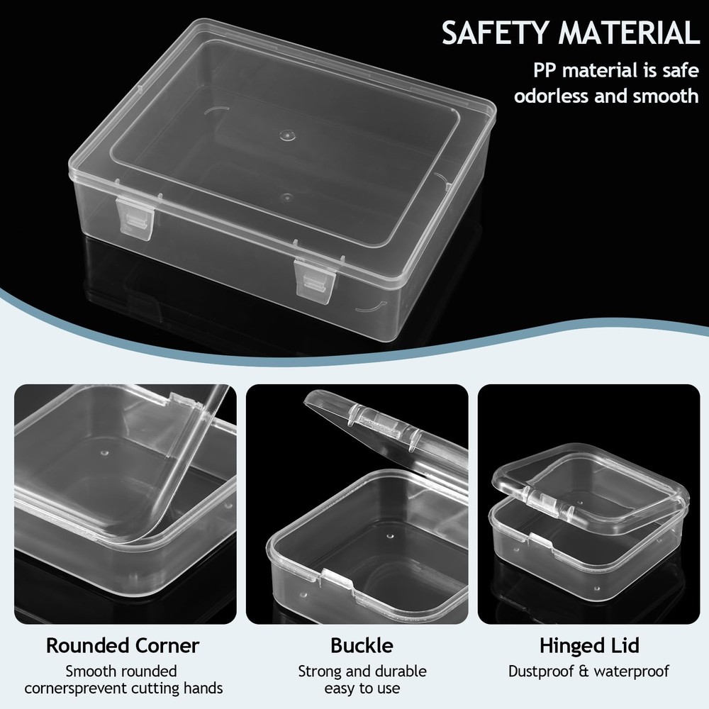 Bead Organizer Box, 30pcs Small Clear Plastic Storage Containers, Craft