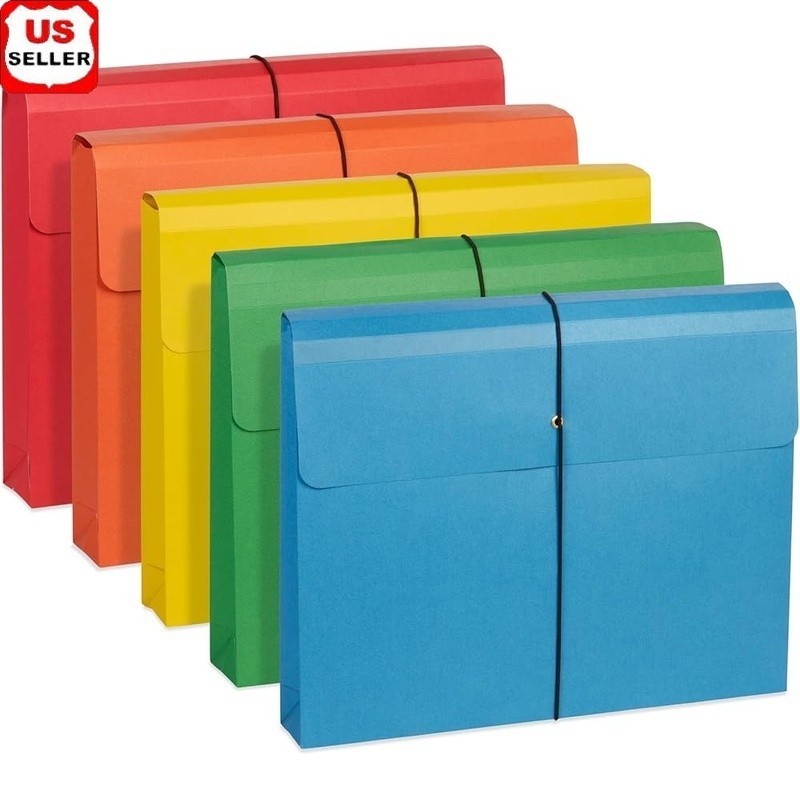 Assorted File Wallets 10 Pack W/ Elastic Closure & Protective Flap Storage New