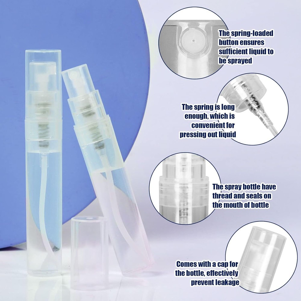 Mini Spray Bottle 10 Pack 5Ml Mini Plastic Spray Bottle Empty Fine Mist Refillab