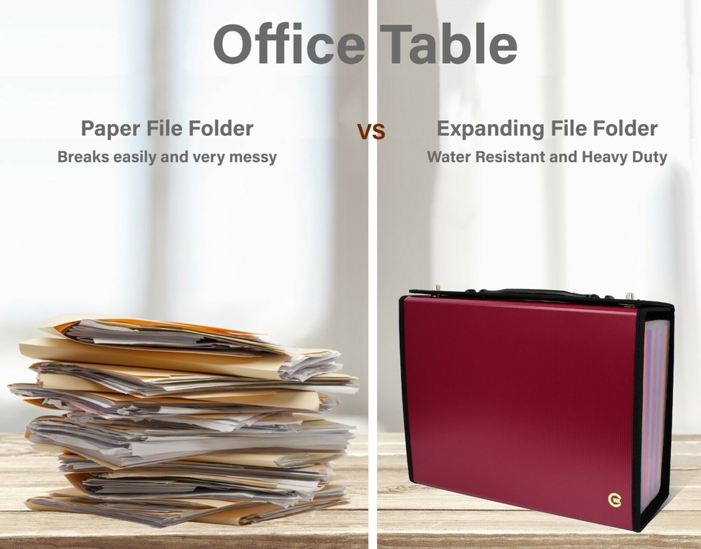 Accordian file folder organizer Expanding File folder Document holder file box