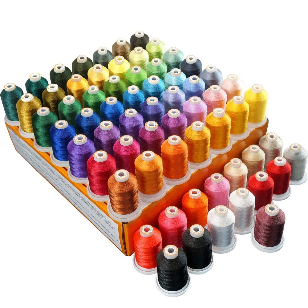 New brothread 64 Spools 1000M 1100Y Polyester Embroidery Machine Thread Kit