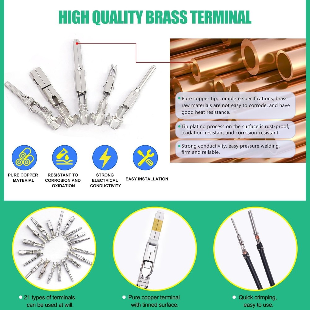 Car Wire Terminal Pin Connector Kit with Pliers for Electrical Work