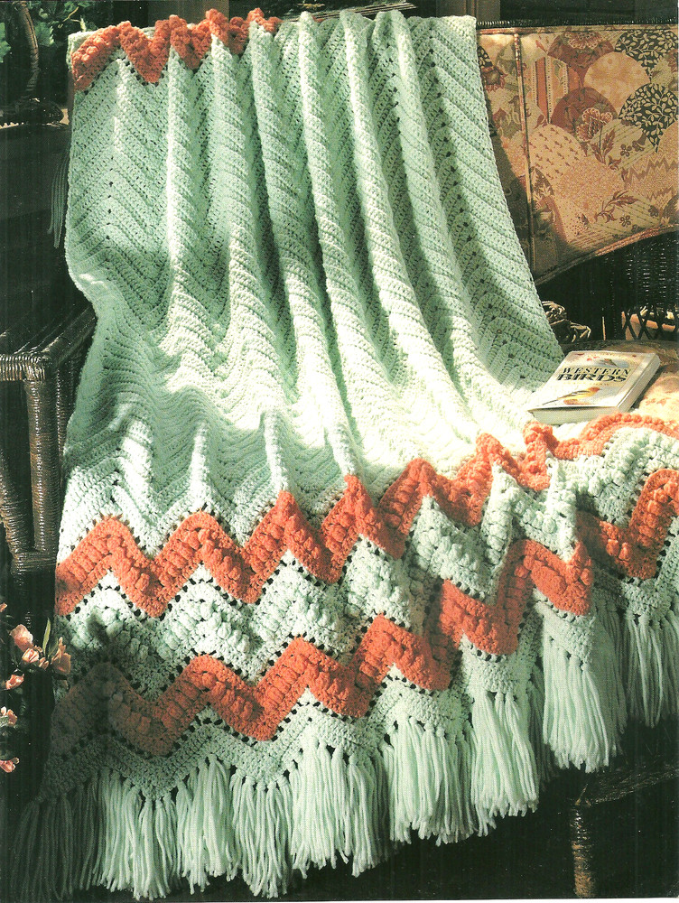 Spring Ripple Afghan Crochet Pattern INSTRUCTION PAGES 42"x59"