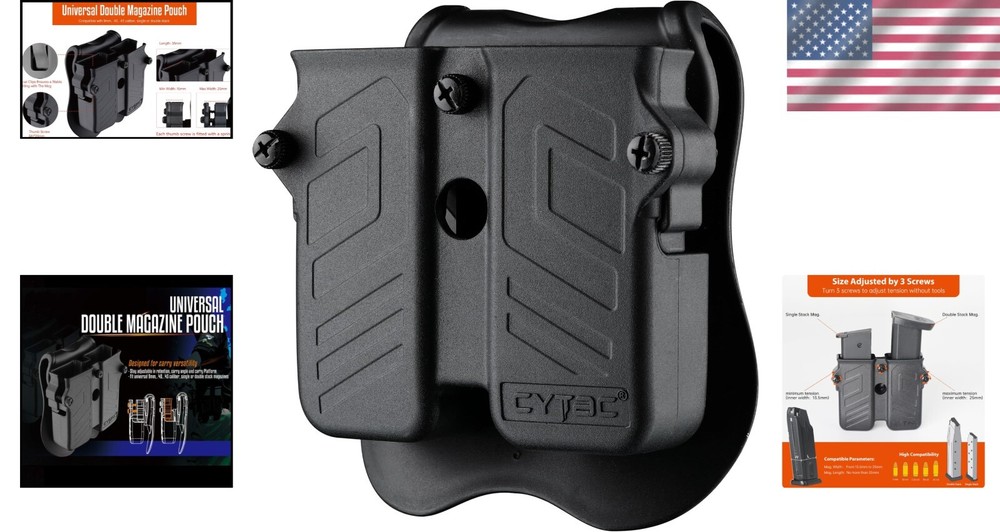 Compact Polymer Paddle Holster: Fits 9mm & .40 Caliber Dual Stack Magazines