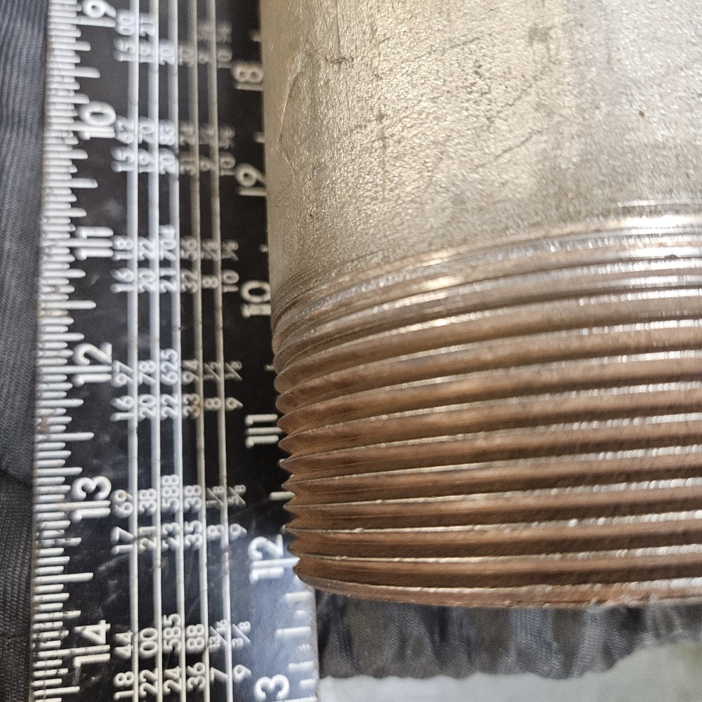 PIPE NIPPLE Galvanized 3" Schedule 40 x 12" Long Thread Both End (TBE)