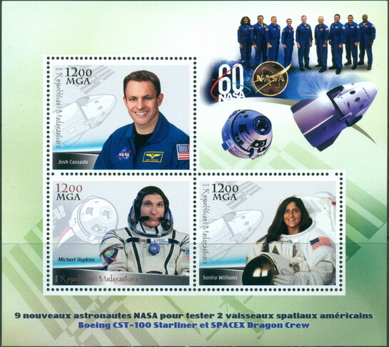 SVVGTA H57 MNH 3 Sheets 2018 Space NASA 60 yrs