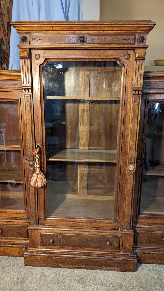 antique bookcase cabinet