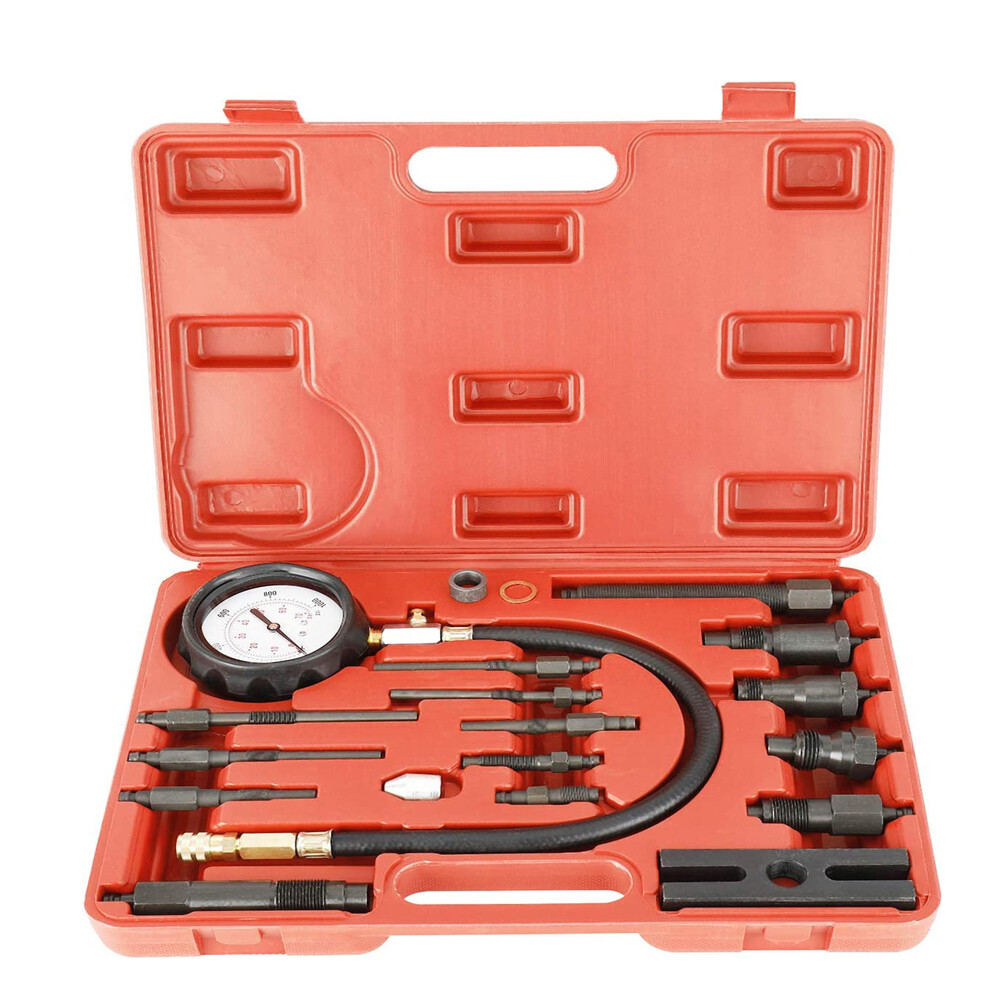 Diesel Engine Compression Gauge Tester Cylinder Pressure Test Injector Adaptor