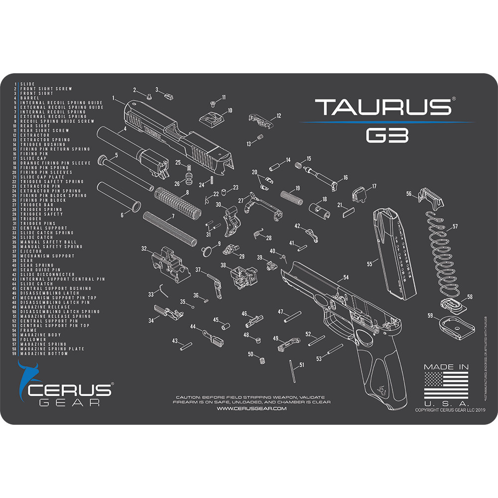 Taurus G3 Pro Armorers Premium Bench Cleaning Mat Cerus Gear