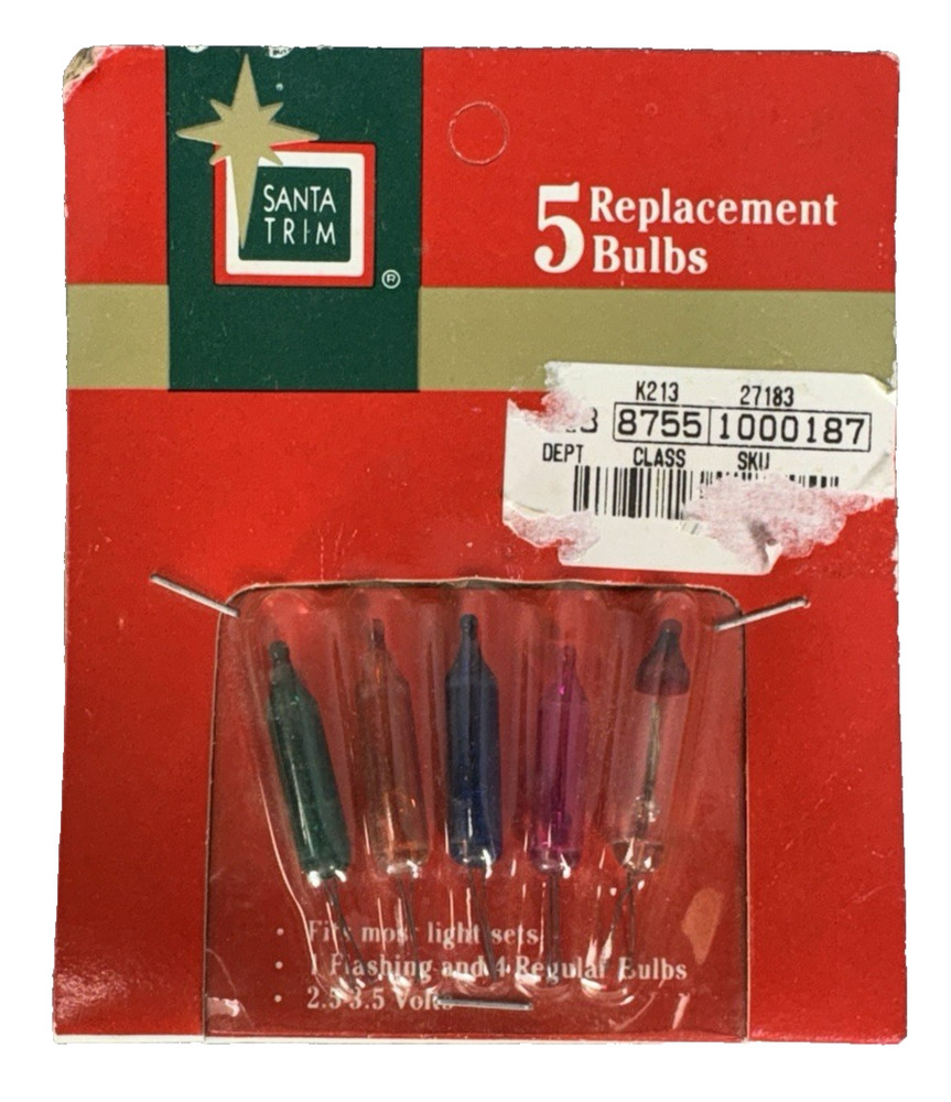 2.5 - 3.5 volt Christmas Light Bulbs Multicolor Mini for 35, 50, 70, 100 Strings