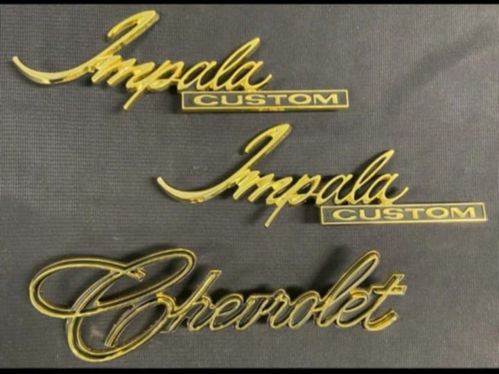 1969-1976 Chevy Impala Custom Bright Gold Emblem Set