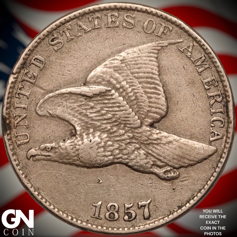 1857 Flying Eagle Cent Penny A9597
