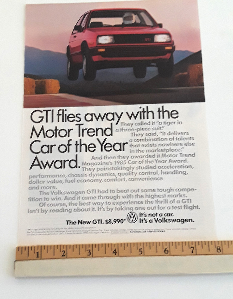1985 VOLKSWAGEN GTI ORIGINAL 1985 AD