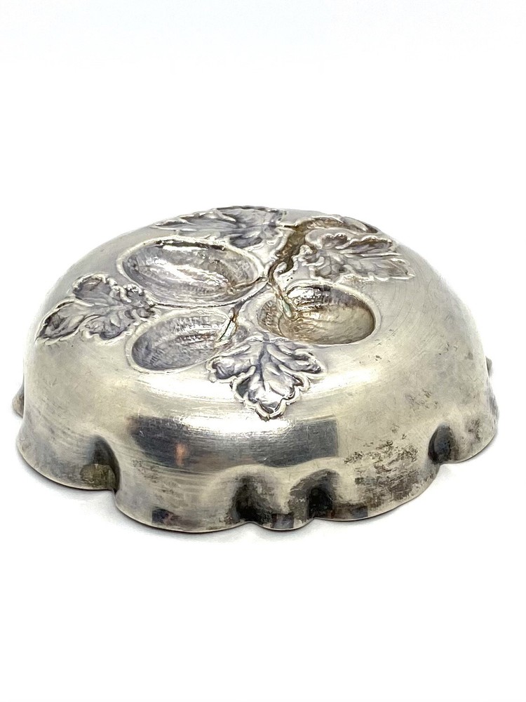 Antique Austrian Sterling Silver Repousee Nut Dish 3.1/2”