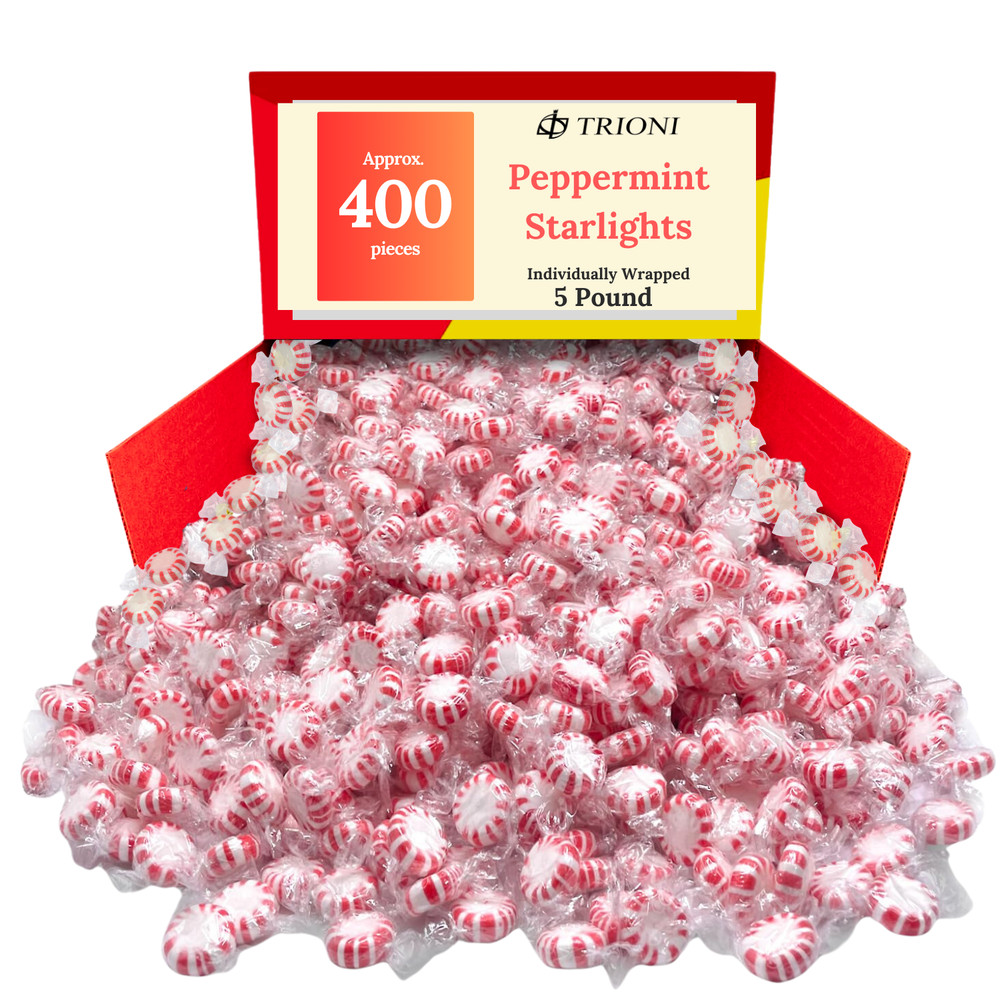 Starlights Mint Peppermint Individually Wrapped Mints Candy - 2, 3, & 5 LB