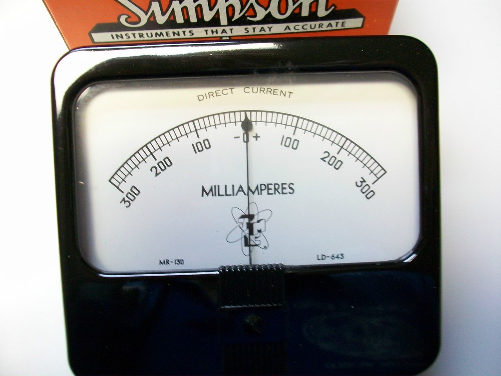 LARGE SIMPSON 300-0-300 Ma. Dc.   Panel METER