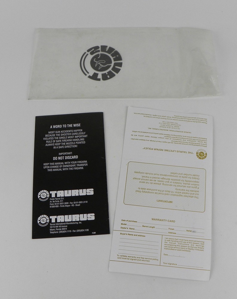Taurus Revolver Operating Instructions Manual