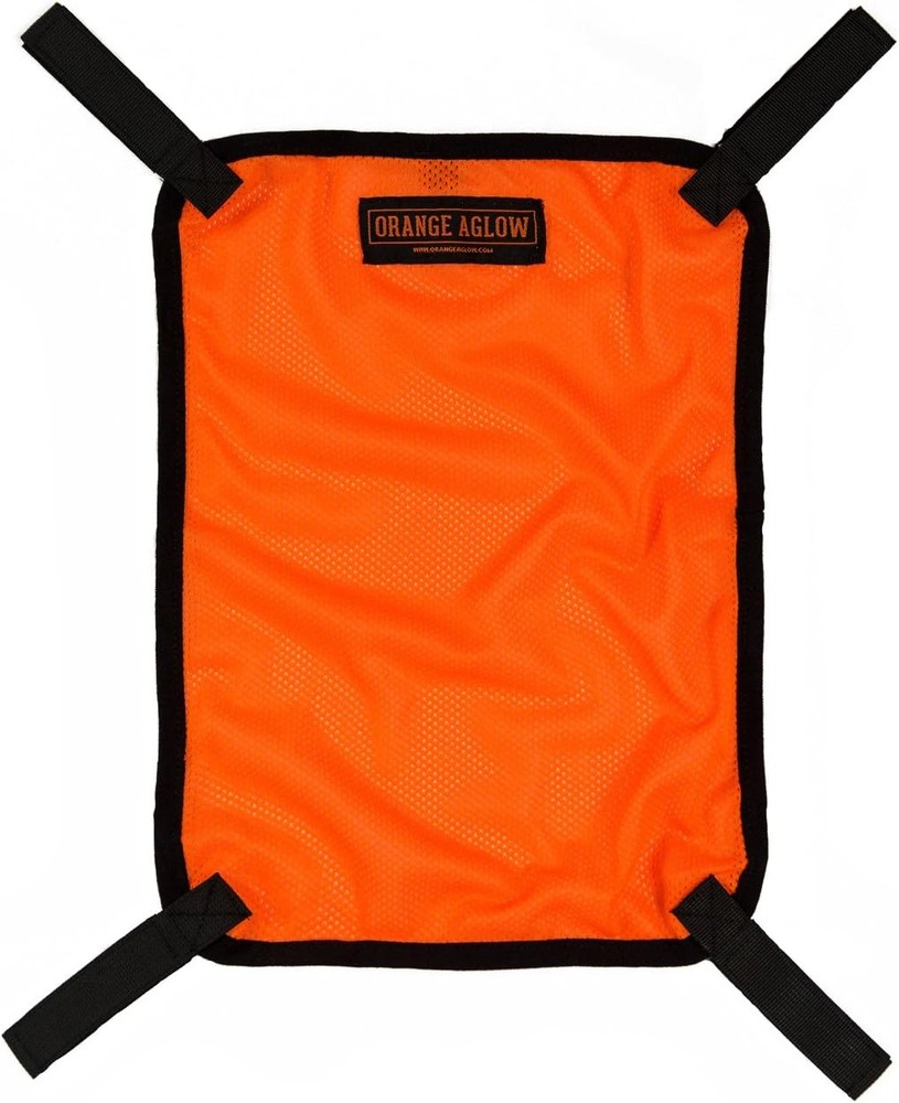 Blaze Orange Mesh Safety Panel with Reflective Strips - Lightweight High Visi...