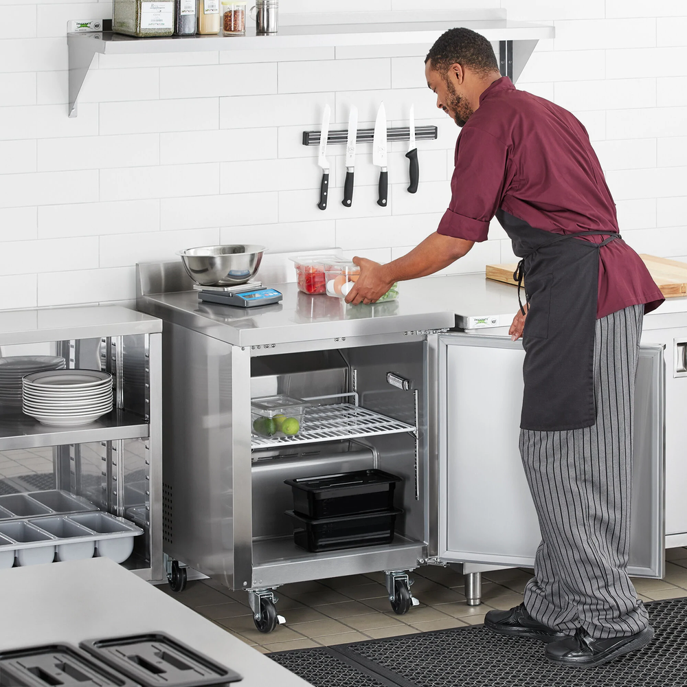 27" One Door Worktop Freezer with 3 1/2" Backsplash