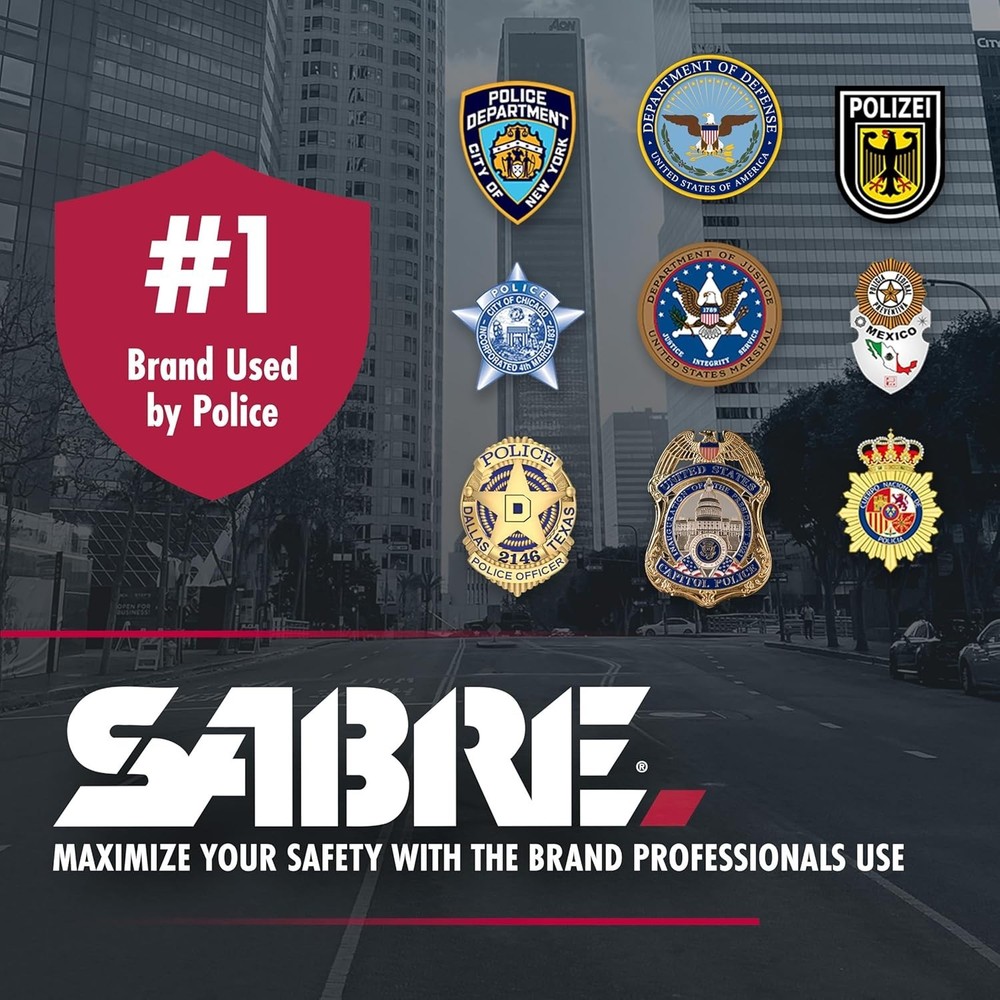 Sabre Pepper Spray with Quick Release Key Ring - Dusk - UV Dye