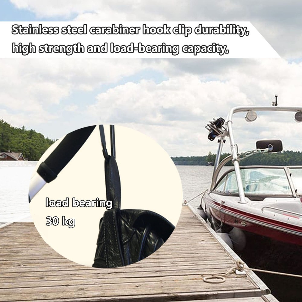Boat Rail Bag Hook Adjustable Safety Straps with Convenient Quick Release Buc...
