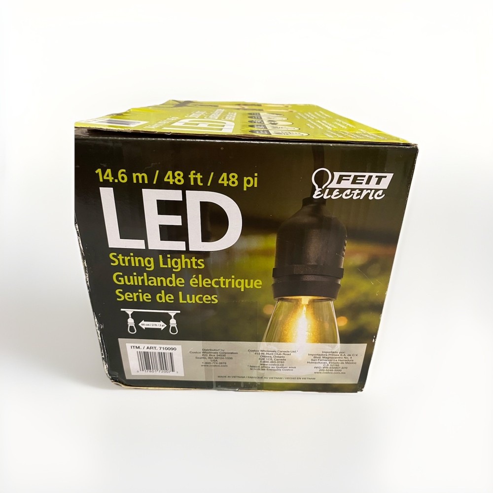 Feit Electric 48ft LED Filament String Light Set | Model 72007 | Black