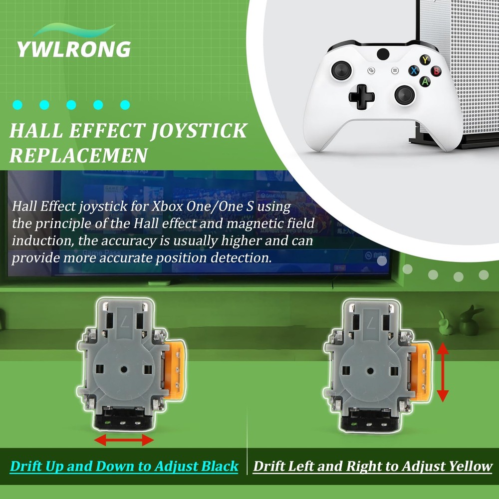 4Pack Joysticks for XboxOne S/X Hall Effect Joystick Replacement black