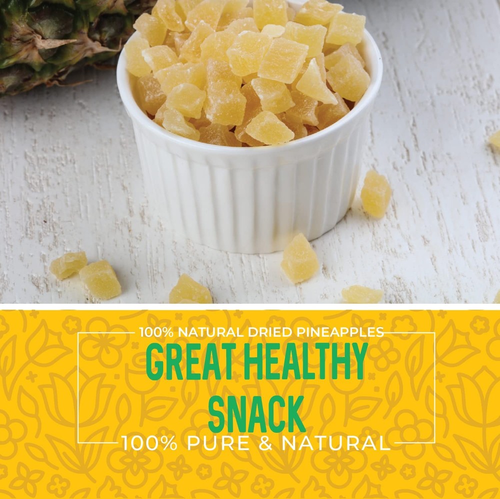 Dried Pineapple Chunks, 1 Pound. Dehydrated Pineapple Chunk, Dehydrated Pinea...