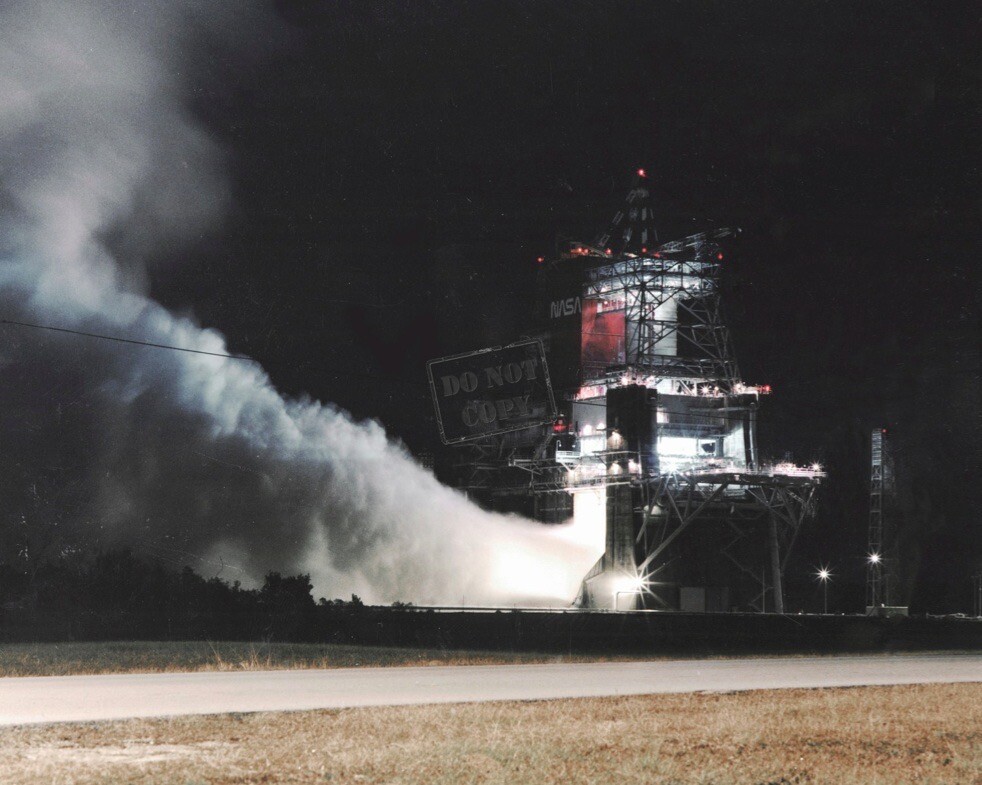 Night Time Test Firing Space Shuttle 8X12 PHOTOGRAPH
