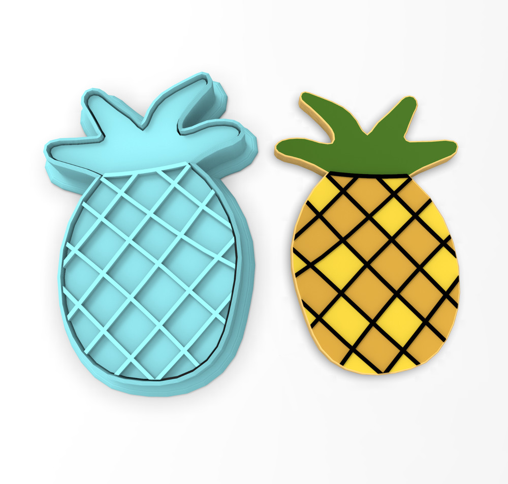 Pineapple Cookie Cutter & Stamp #1 | Fruit Summer Drinks Tropical Beach