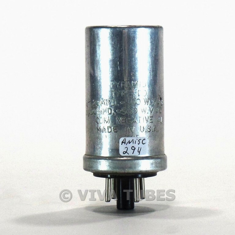 Pyramid Type DO 20/20MFD 500/500WV Electrolytic Can Capacitor