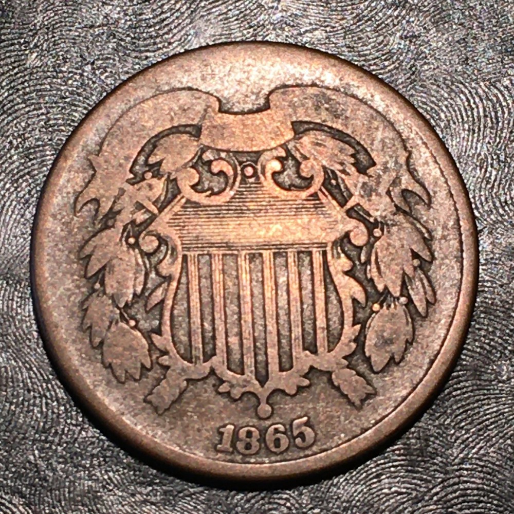 1865 Two Cent Piece - High Quality Scans #L222