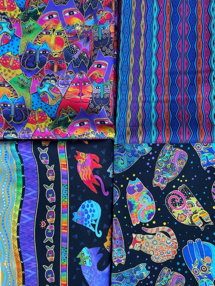 Laurel Burch***FANTASTICATS*** Four Fat Quarters!!