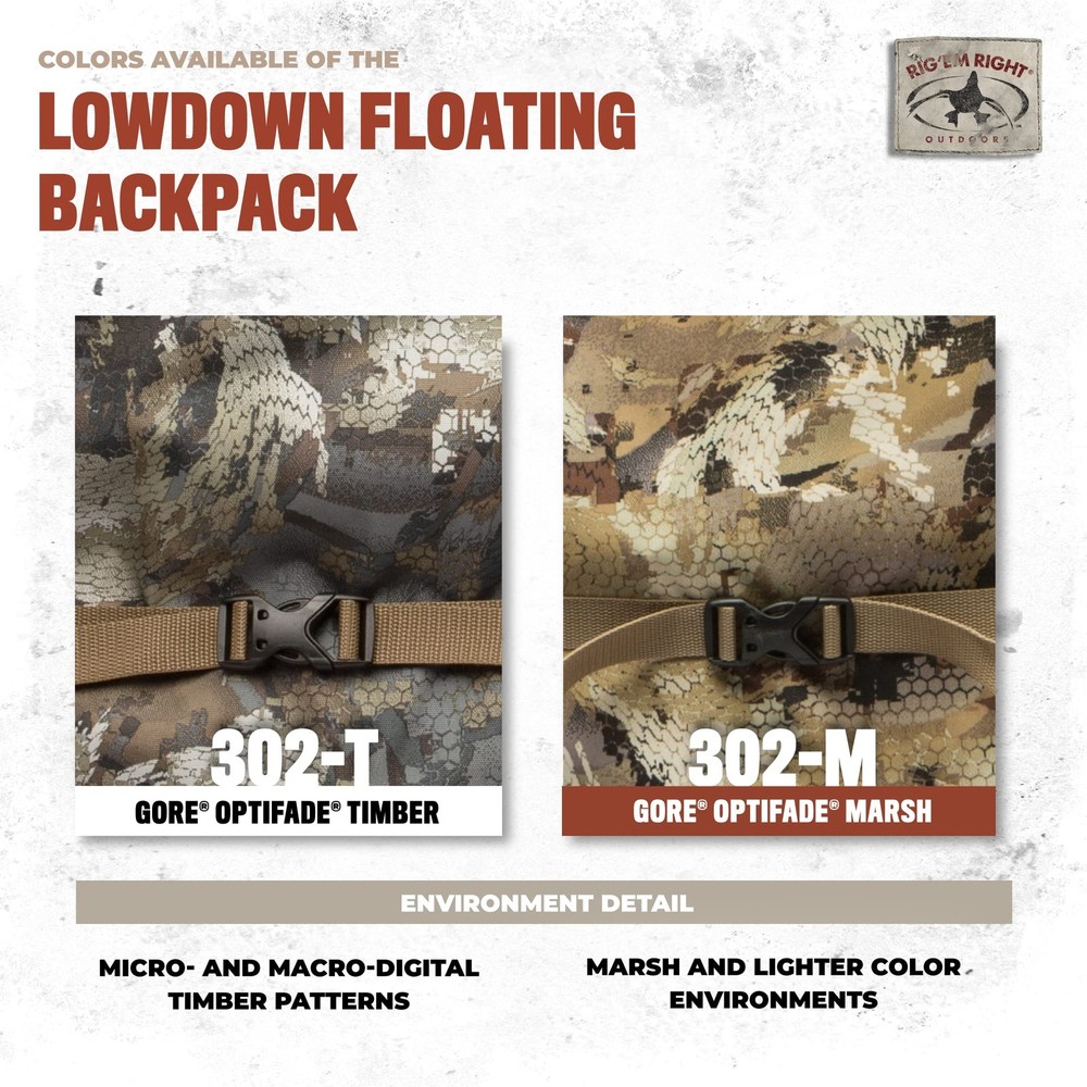 Rig'Em Right Lowdown Floating Backpack, Optifade Marsh