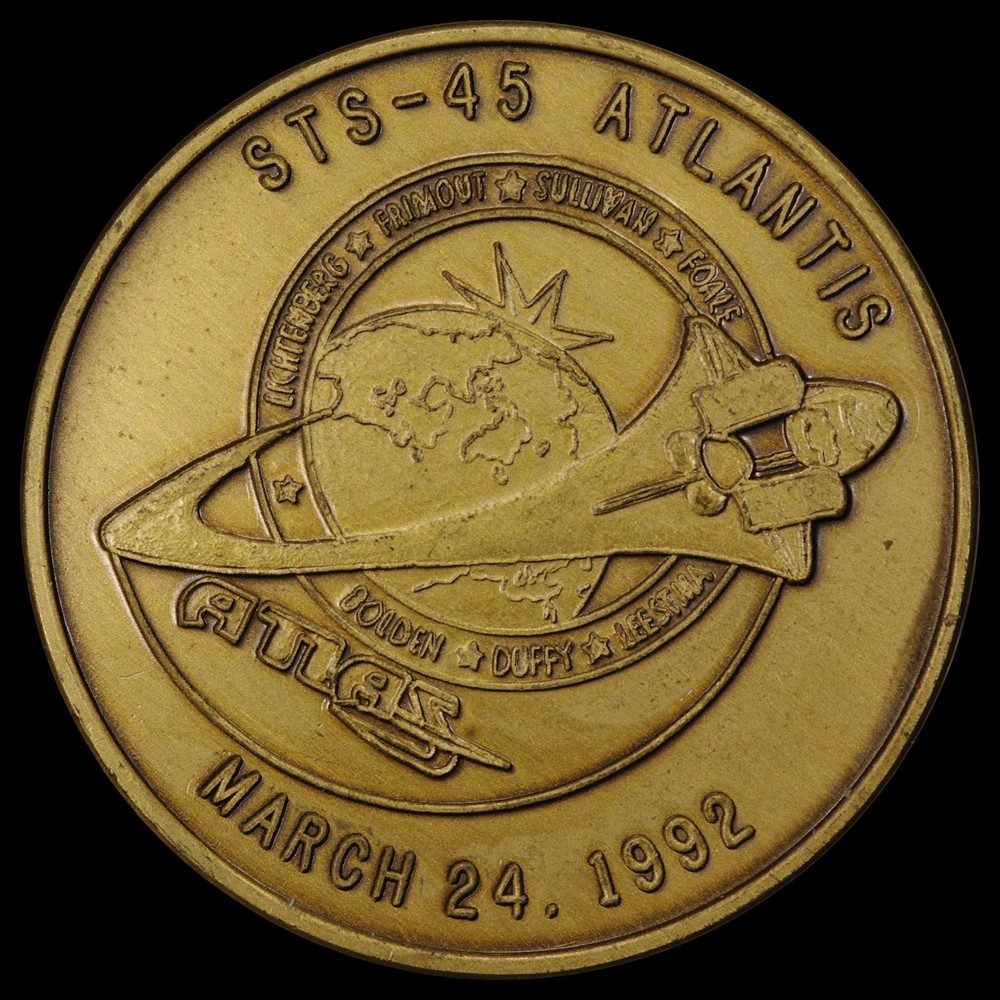 NASA Space Shuttle Crew Emblem Bronze Coin - Space Shuttle Atlantis, STS-45